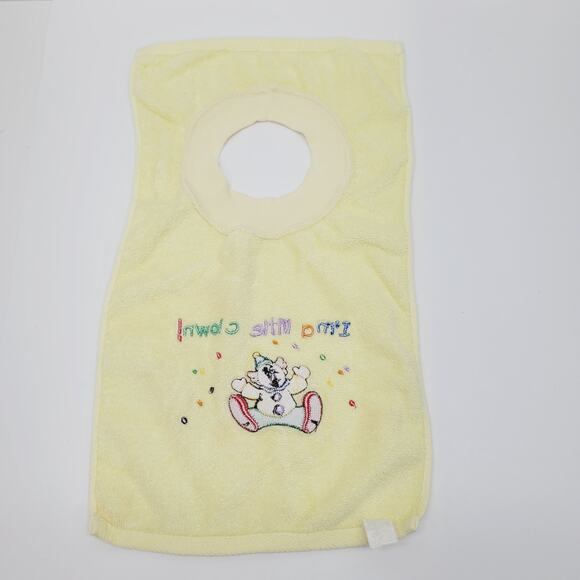 Vtg Luv N' Care Terrycloth Towel Clown Embroidered Baby Bib Unisex Fun Colorful - Picture 8 of 12